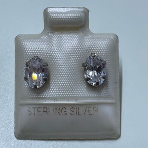 Sterling Silver White Topaz Earrings